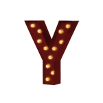 Bokstavslampa Cirkuslampan Y WineRed / 30 cm
