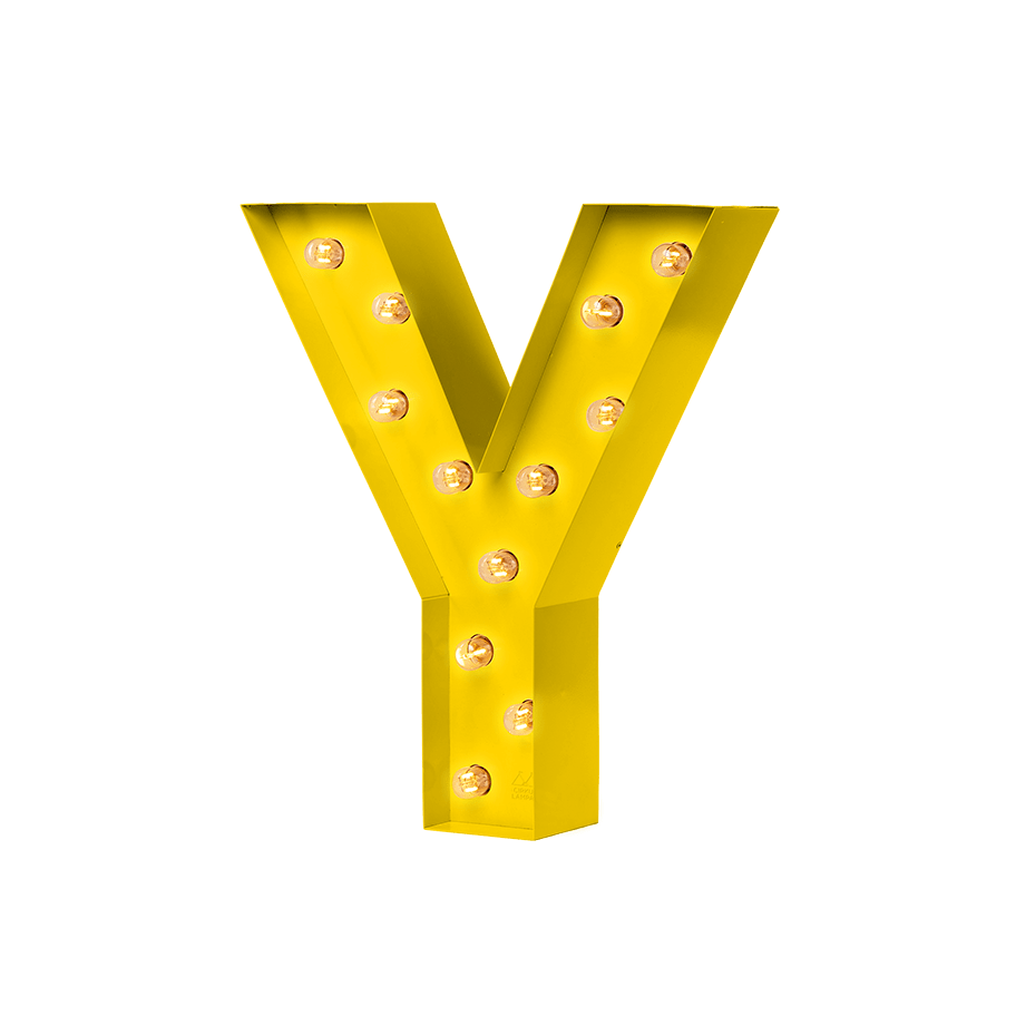 Bokstavslampa Cirkuslampan Testlampa Y Zink yellow / 50 cm / Standard