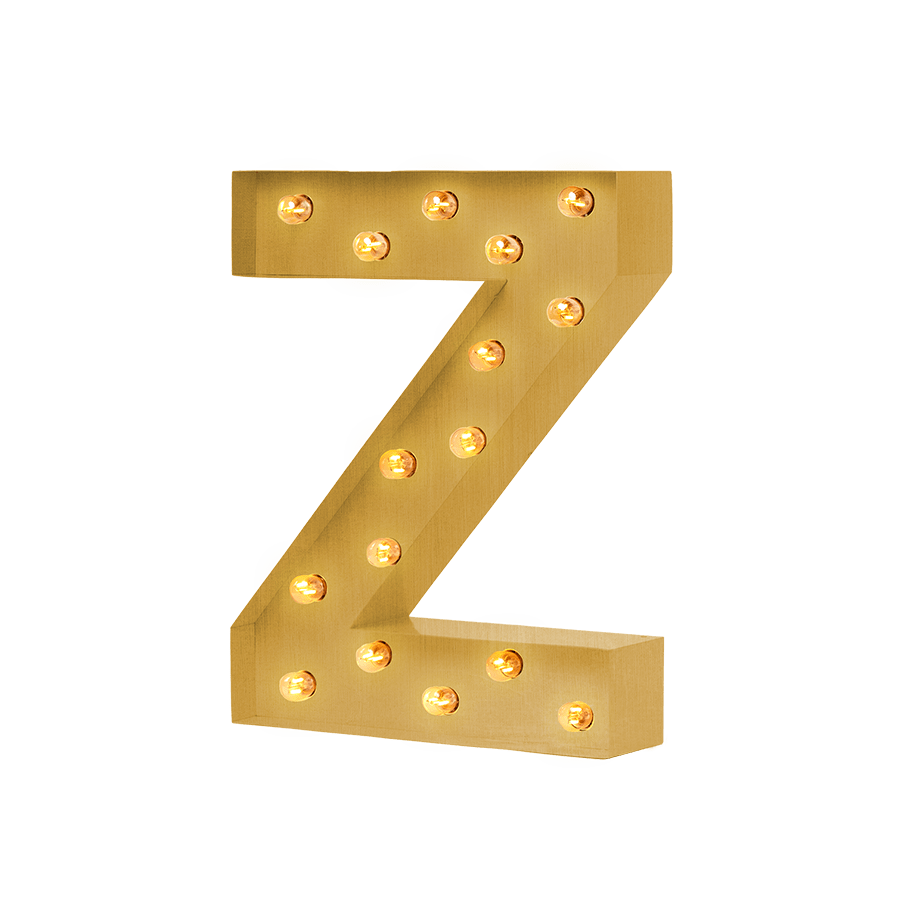 Bokstavslampa Cirkuslampan Testlampa Z Brass / 50 cm / Standard