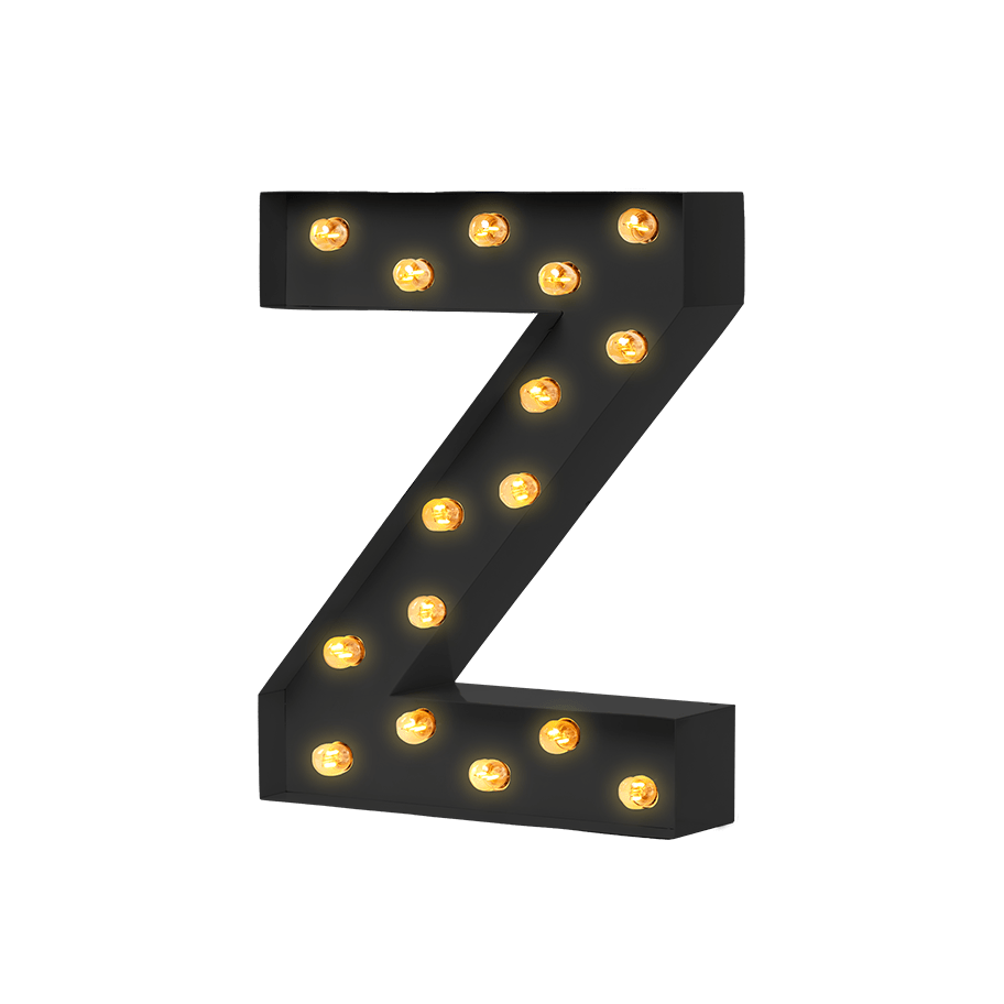 Bokstavslampa Cirkuslampan Testlampa Z Jet black / 50 cm / Standard