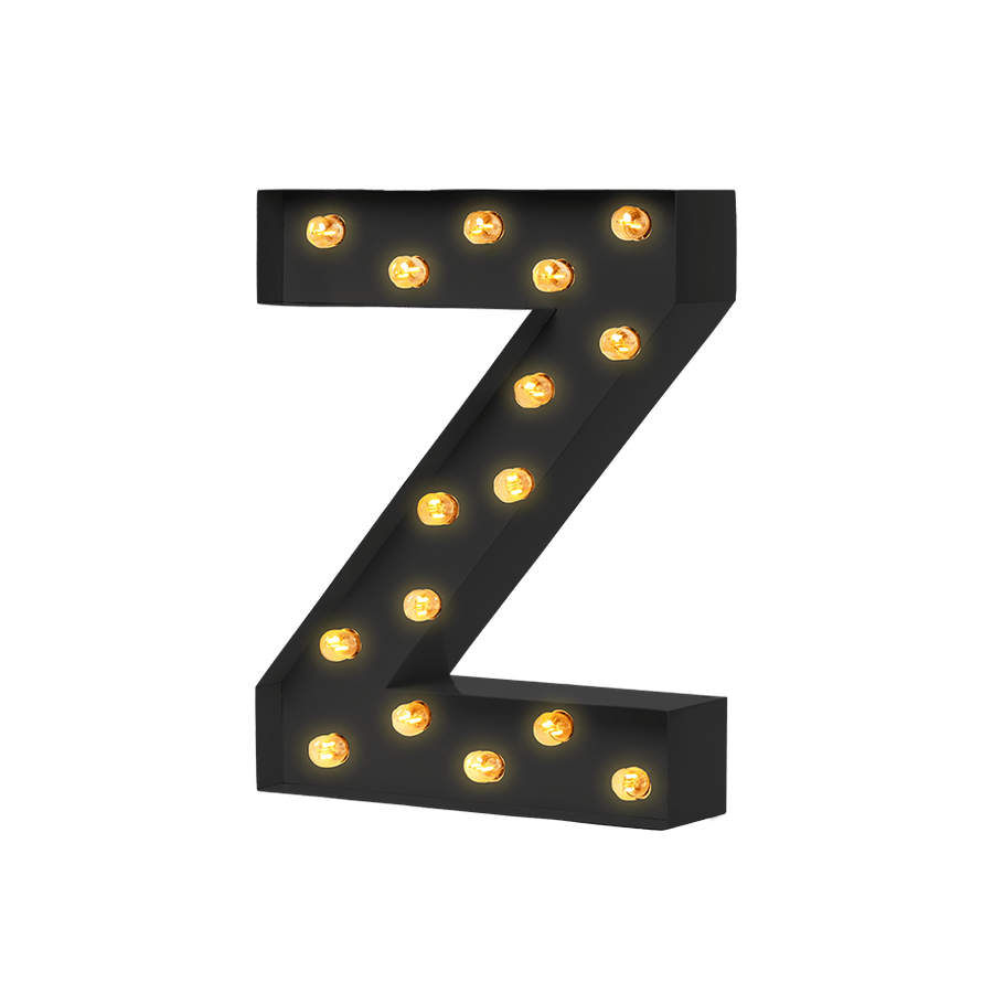 Bokstavslampa Cirkuslampan Testlampa Z Jet black / 50 cm / Standard