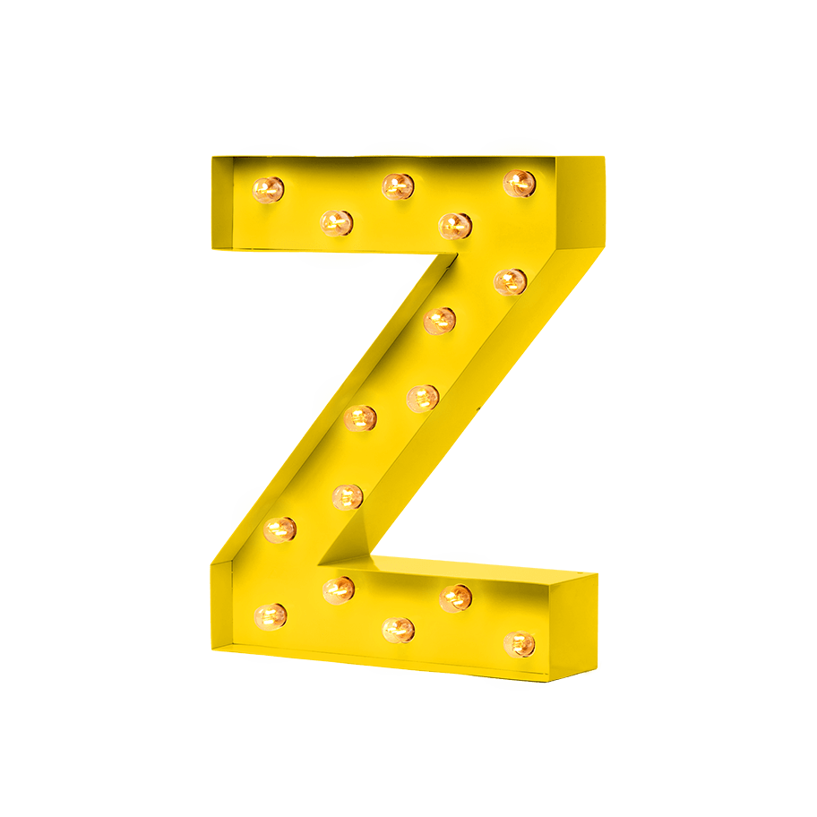 Bokstavslampa Cirkuslampan Testlampa Z Zink yellow / 50 cm / Standard